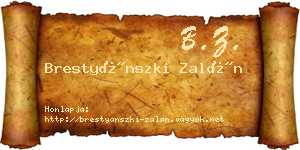 Brestyánszki Zalán névjegykártya